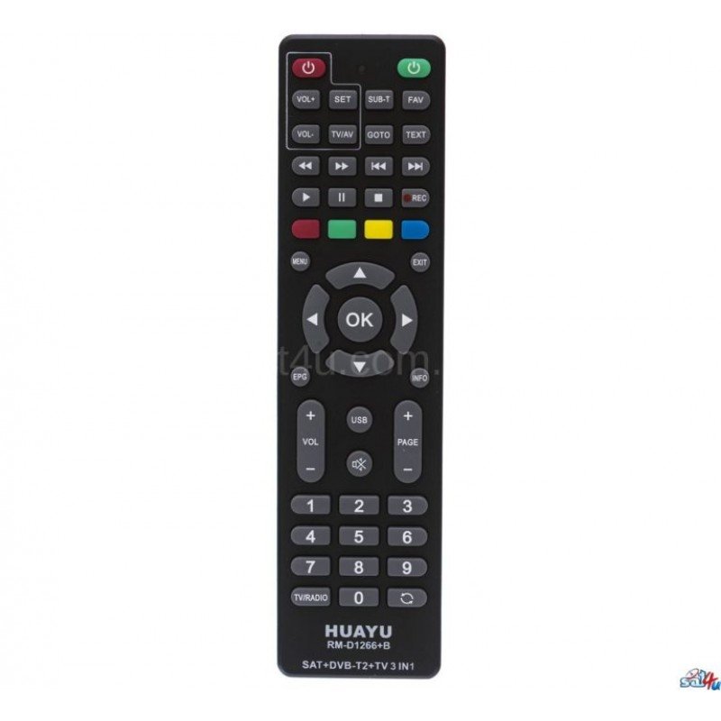 Τηλεχειριστήριο Συμβατό Αποκωδικοποιητή Remote Control Universal DVB-T HUAYU RM-D1266 Τηλεχειριστήριο Συμβατό Αποκωδικοποιητή Remote Control Universal DVB-T HUAYU RM-D1266