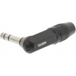 Adapter Jack 6.3 Stereo Male Corner Black Τελικό Βύσμα Στερεοφωνικό Ήχου Γωνία Sweex Swop 23903B