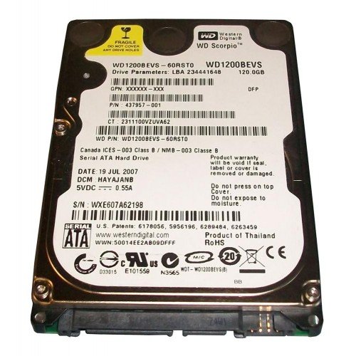 120Gb Σκληρός Δίσκος Εσωτερικός Western Digital Scorpio Hard Disk Drive 2.5 WD1200BEVS 120Gb Σκληρός Δίσκος Εσωτερικός Western Digital Scorpio Hard Disk Drive 2.5 WD1200BEVS