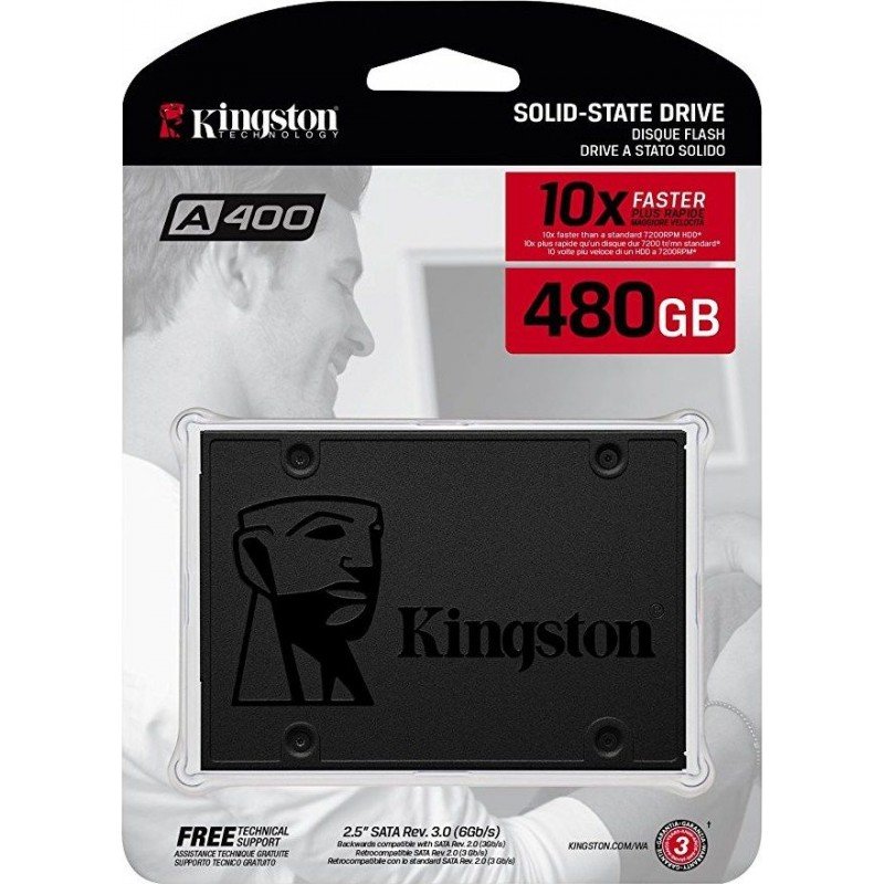 480Gb Σκληρός Δίσκος Εσωτερικός Kingston Hard Disk Solid State Drive SSD 2.5 SA400S37/480G