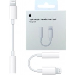 Apple Lightning Male Adapter To Headphone Jack 3.5 Female Cable 0.1m White Original MMX62ZM/A Retail A1749