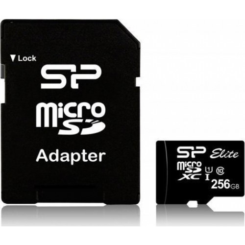 256Gb Memory Micro SD Card & Adapter SD SDXC Silicon Power Elite Class 10 Μνήμη 256Gb Memory Micro SD Card & Adapter SD SDXC Silicon Power Elite Class 10 Μνήμη
