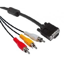 Adaptor VGA 15HDB Male To 3 X RCA C185-3RCA-1.8 SVGA Video Cable 1.8m RGB W1902