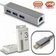 USB 3.1 Type C HUB 3 Port USB & Gigabit Ethernet 10/100/1000 Silver 0.15m Macbook USB 3.1 Type C HUB 3 Port USB & Gigabit Ethernet 10/100/1000 Silver 0.15m Macbook
