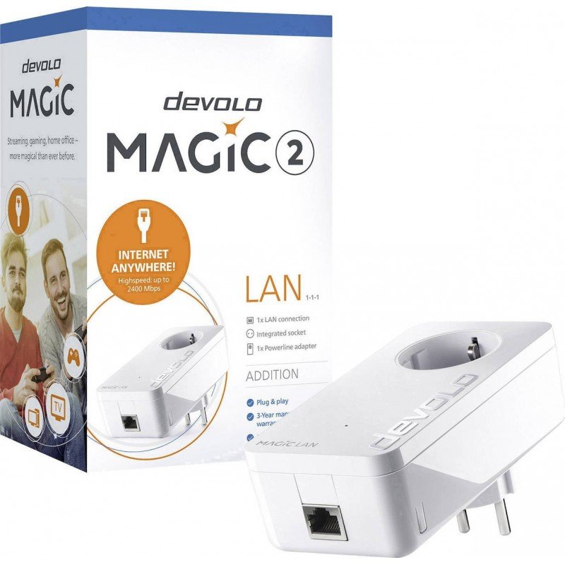 Devolo Magic 2 Powerline Lan 1-1 2400Mbps Adapter Αντάπτορας Δικτύου 08259 Devolo Magic 2 Powerline Lan 1-1 2400Mbps Adapter Αντάπτορας Δικτύου 08259
