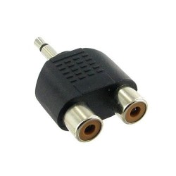 ADAPTER 3.5 JACK MONO MALE TO 2 X RCA FEMALE EA2079