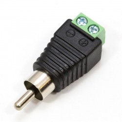 Adapter RCA Male Terminal Block 2pin Σύνδεσμος Καλωδίου Με Κλέμα 2pin Σε RCA Αρσενικό CV-2083
