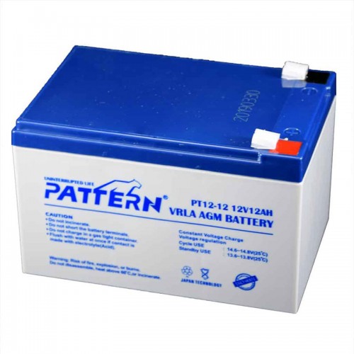 Pattern 12V 12Ah Lead Battery Acid Μπαταρία Μολύβδου Επαναφορτιζόμενη PT12-12 PTN Pattern 12V 12Ah Lead Battery Acid Μπαταρία Μολύβδου Επαναφορτιζόμενη PT12-12 PTN