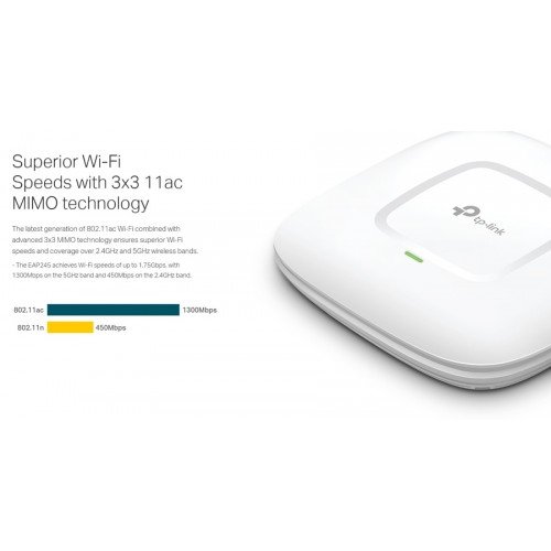 TP-Link EAP245 V1.0 AC1750Mbps Universal WiFi Dual Band Range Extender-Access Point Ασύρματος Αναμεταδότης Δικτύου TP-Link EAP245 V1.0 AC1750Mbps Universal WiFi Dual Band Range Extender-Access Point Ασύρματος Αναμεταδότης Δικτύου