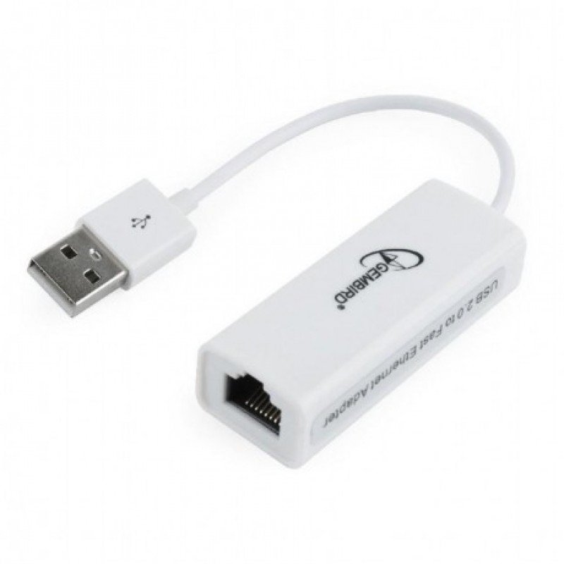 USB A 2.0 To Ethernet 10/100 White 0.15m Gembird GM-NIC-U2 Κάρτα Δικτύου Εξωτερική