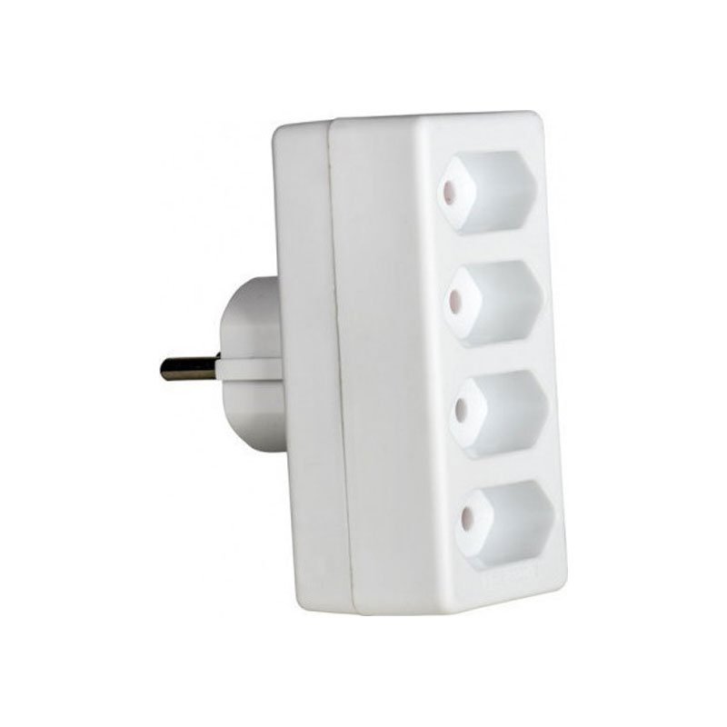 Schuko Adaptor Πρίζα 4 Θέσεων Διπολικών G3-C1/4 Socket