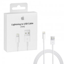 APPLE MD818ZM ORIGINAL USB 2.0 LIGHTNING CABLE CHARGER-DATA WHITE 1m iPHONE 5/5s/5c/6/6plus & iPAD4/5/air/mini A1480