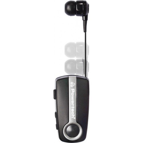Powertech PT-733 Handsfree Wireless Bluetooth mini Black Stereo Retractable Handsfree Bluetooth Mini Black Stereo Retractable Powertech PT-733