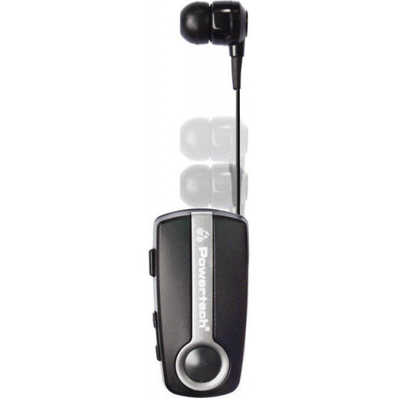 Powertech PT-733 Handsfree Wireless Bluetooth mini Black Stereo Retractable Handsfree Bluetooth Mini Black Stereo Retractable Powertech PT-733