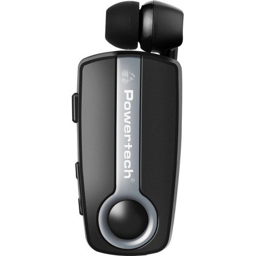 Powertech PT-733 Handsfree Wireless Bluetooth mini Black Stereo Retractable Handsfree Bluetooth Mini Black Stereo Retractable Powertech PT-733