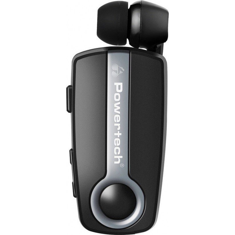 Powertech PT-733 Handsfree Wireless Bluetooth mini Black Stereo Retractable Handsfree Bluetooth Mini Black Stereo Retractable Powertech PT-733