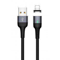 Magnetic Charging Cable USB A 2.0 Male Lightning Black 1m PT-755