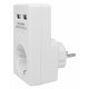 Μονόπριζο Σούκο Λευκό 1 Θέσης & 2 x USB Charger Shuko  Socket White PT-767