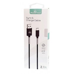 USB A 2.0 Cable Male To Type C Male Black 1m Fast Charging Καλώδιο Φόρτισης Μαύρο PTR-0023