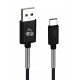 USB A 2.0 Cable Male To Type C Male Black 1m Fast Charging Καλώδιο Φόρτισης Μαύρο PTR-0023
