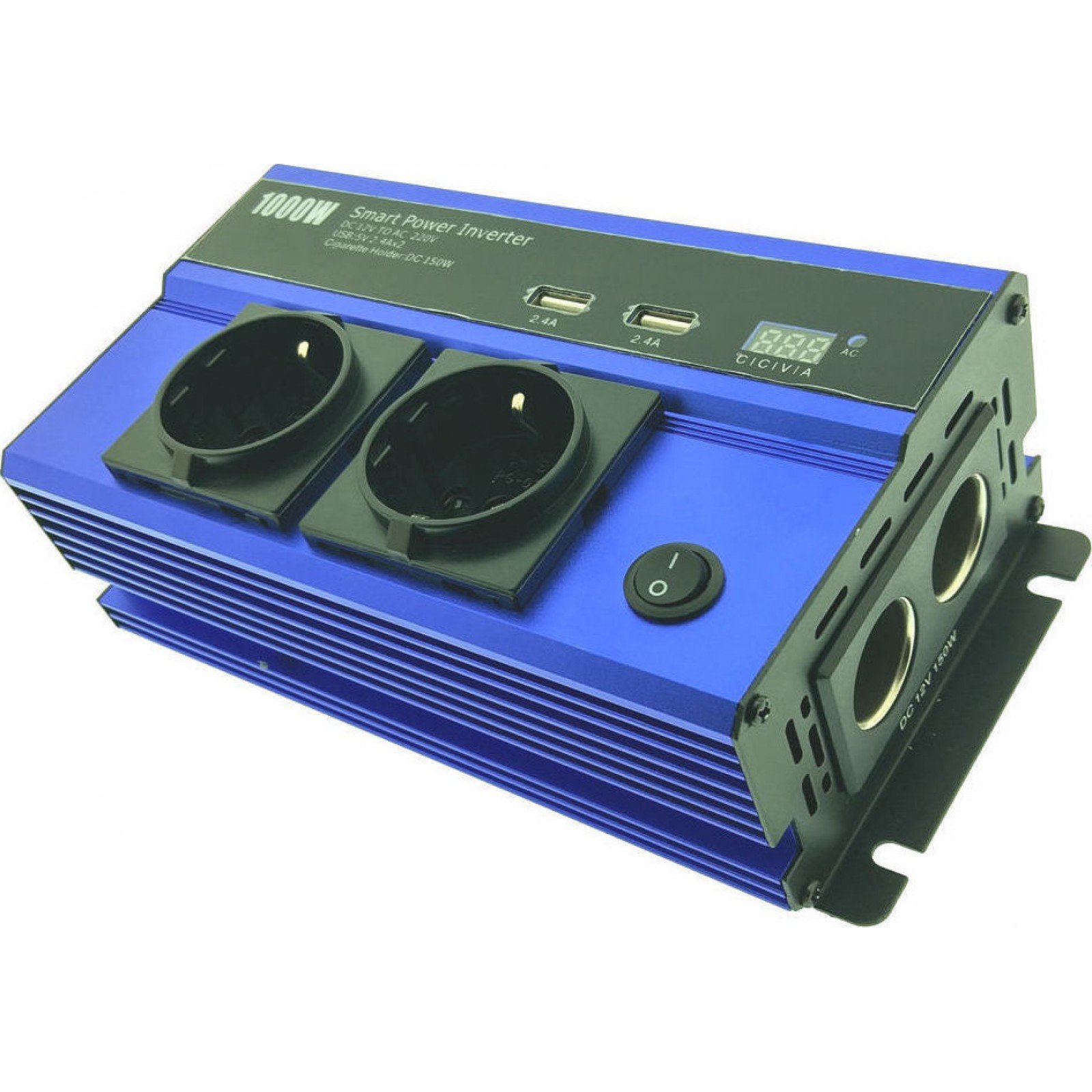 Car Charger 12V DC To 220V AC Inverter Adapter & USB 1000W Τροφοδοτικό