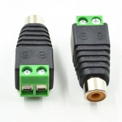 Adapter RCA Female Terminal Block 2pin Σύνδεσμος Καλωδίου Με Κλέμα 2pin Σε RCA Θηλυκό HM-R60-1 CV-2085