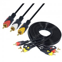 RCA Enhanced Cable Gold 3 X RCA To 3 X RCA Male-Male 1.5m Audio-Video-AV Cable Χρυσό RCA Enhanced Cable Gold 3 X RCA To 3 X RCA Male-Male 1.5m Audio-Video-AV Cable Χρυσό