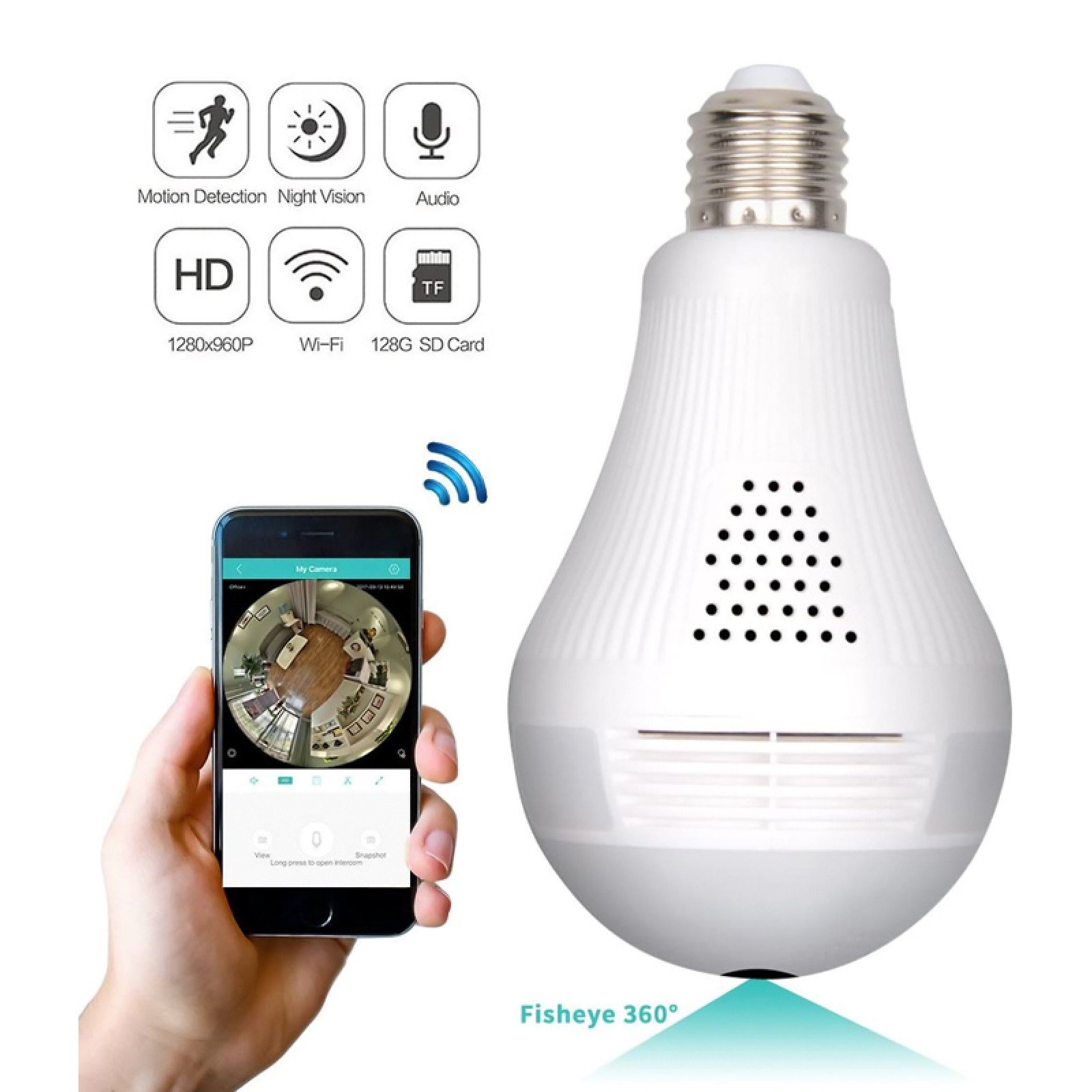 SPY012 Camera Spy Cam Lamp 960p Recorder WiFi Κρυφή Κάμερα Λάμπα GCTECH