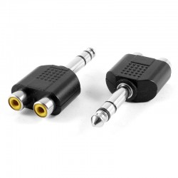 Adapter 2 x RCA Female To 6.3mm Jack Stereo Male JT-3196 Adapter 2 x RCA Female To 6.3mm Jack Stereo Male JT-3196