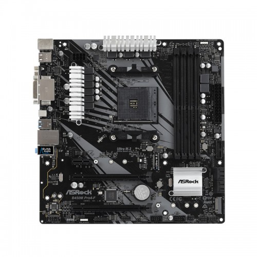 Asrock B450M Pro4-F Motherboard Socket AM4 Micro ATX 4 X DDR4 Asrock B450M Pro4-F Motherboard Socket AM4 Micro ATX 4 X DDR4
