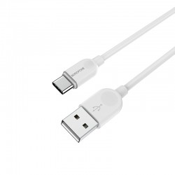 USB A 2.0 Cable To Type-C 1m White Καλώδιο Φόρτισης-Δεδομένων Λευκό Borofone BX14 LinkJet