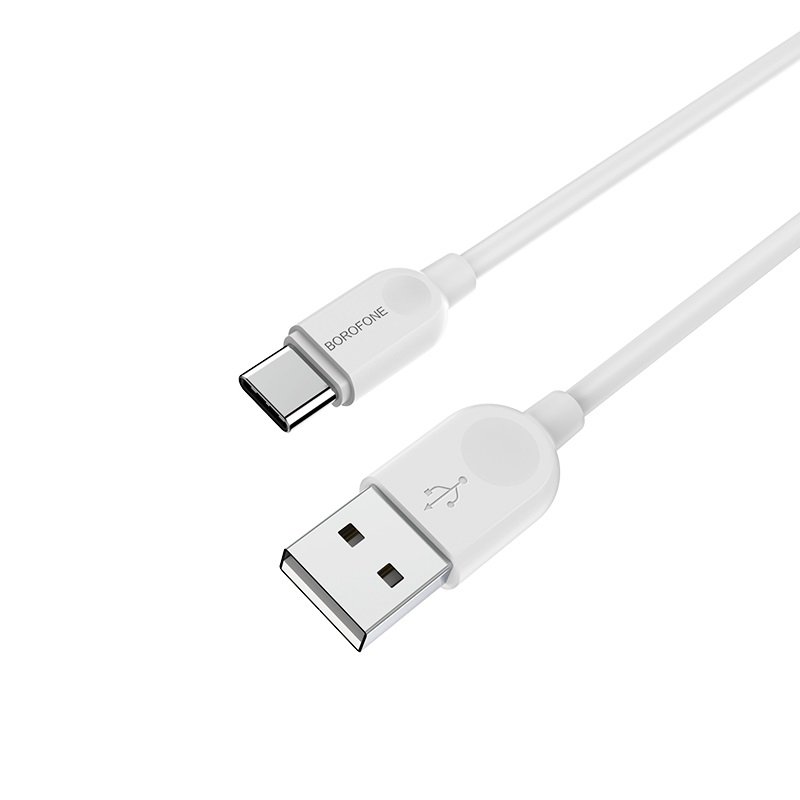 USB A 2.0 Cable To Type-C 1m White Καλώδιο Φόρτισης-Δεδομένων Λευκό Borofone BX14 LinkJet