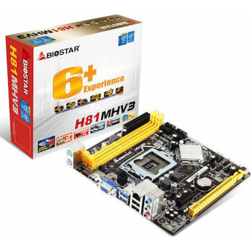 Motherboard Biostar H81MHV3 DDR3 V7.3 Μητρική (1150 Socket) Motherboard Biostar H81MHV3 DDR3 V7.3 Μητρική (1150 Socket)