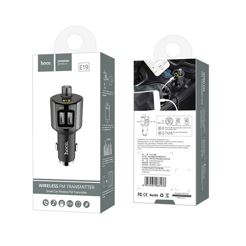 Hoco E19 Car Power 2 x USB FM Transmitter Bluetooth Hoco E19 Car Power 2 x USB FM Transmitter Bluetooth
