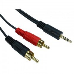 JACK MALE 3.5 TO 2 X RCA MALE SOUND CABLE GOLD 5m 18072 JACK MALE 3.5 TO 2 X RCA MALE SOUND CABLE GOLD 5m 18072