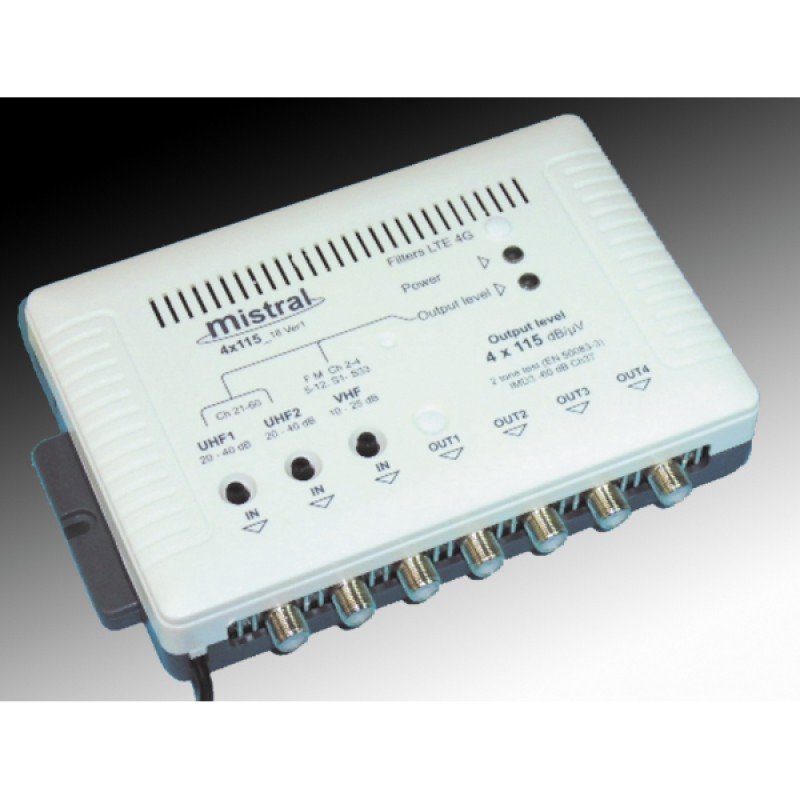 MISTRAL 4X115-4G TV-FM MULTIBAND TV LINE CENTRAL AMPLIFIER 40dB LTE ΚΕΝΤΡΙΚΟΣ ΕΝΙΣΧΥΤΗΣ ΨΗΦΙΑΚΟΥ & ΑΝΑΛΟΓΙΚΟΥ ΣΗΜΑΤΟΣ 0244 MISTRAL 4X115-4G TV-FM MULTIBAND TV LINE CENTRAL AMPLIFIER 40dB LTE ΚΕΝΤΡΙΚΟΣ ΕΝΙΣΧΥΤΗΣ ΨΗΦΙΑΚΟΥ & ΑΝΑΛΟΓΙΚΟΥ ΣΗΜΑΤΟΣ 0244