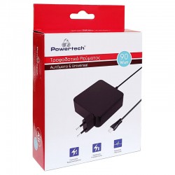 Powertech PT-698 Charger Notebook 90 Watt Universal Adapter Τροφοδοτικό Ρεύματος