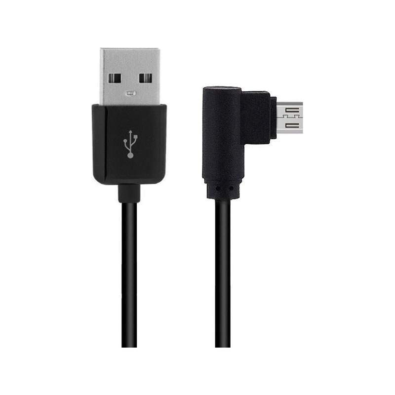 Καλώδιο USB 2.0 Σε USB Micro 90° Dual Easy USB 2m Μαύρο Powertech CAB-U125
