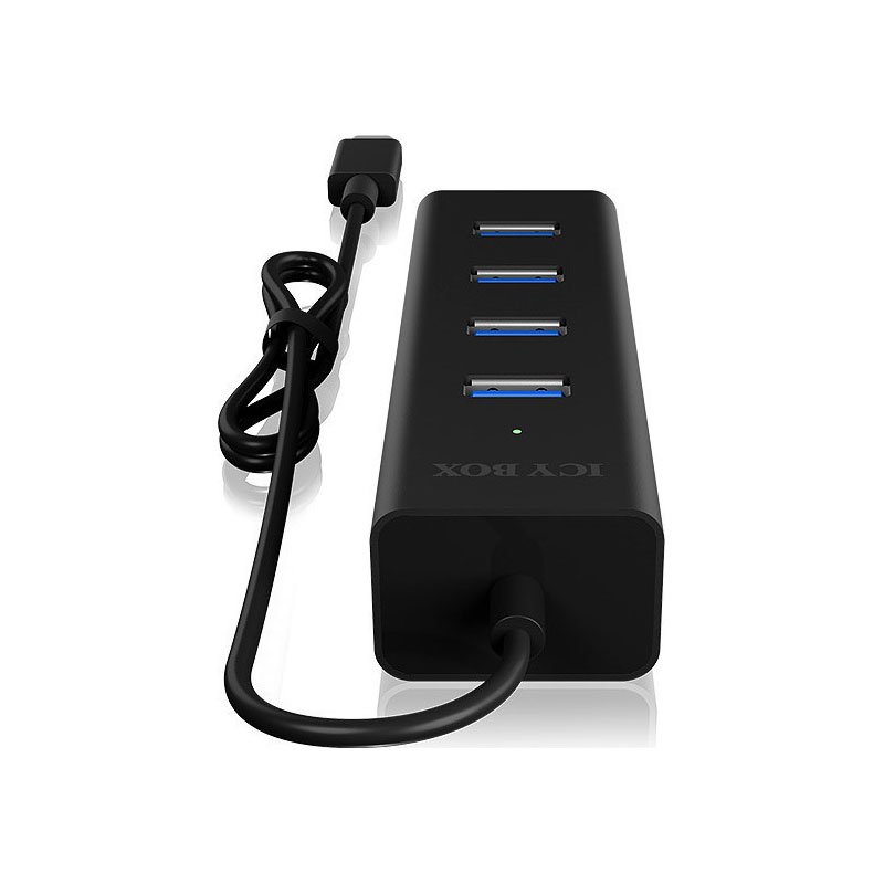 USB 3.0 Hub Αλουμινίου 4 Θυρών Type-C Icy Box IB-HUB1409-C3 Μαύρο