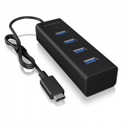 USB 3.0 Hub Αλουμινίου 4 Θυρών Type-C Icy Box IB-HUB1409-C3 Μαύρο