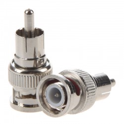 BNC Male To RCA Male RF Coaxial Connector Adapter for CCTV Σύνδεσμος Καλωδίου V7055-D