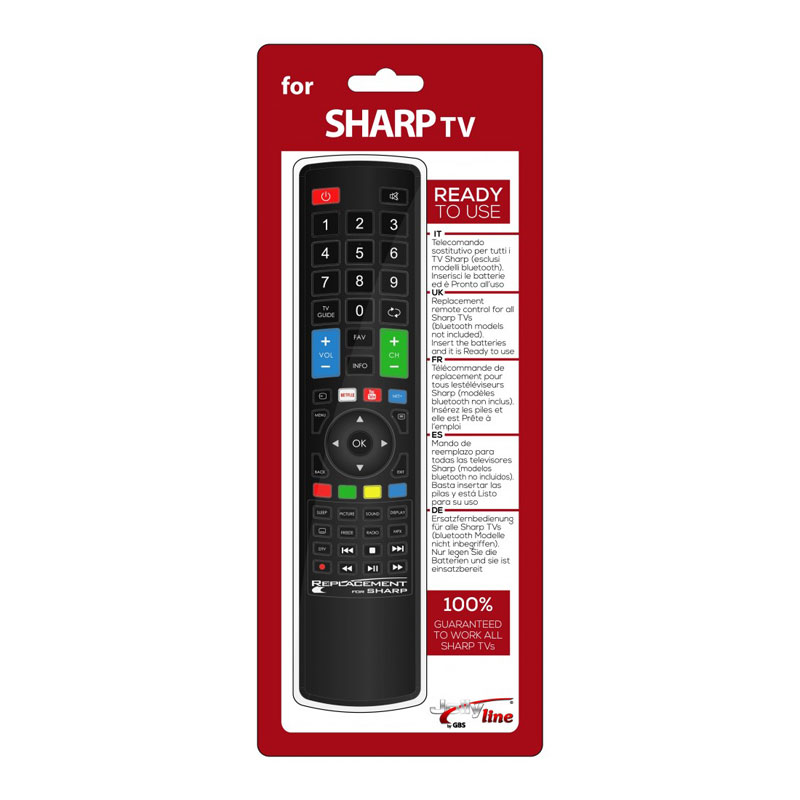 Jolly Line Remote Control Smart TV Sharp Τηλεχειριστήριο Τηλεόρασης Ready