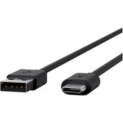 USB A 2.0 To Type-C Black Cable Καλώδιο Φόρτισης 1m Black USB A 2.0 To Type-C Black Cable Καλώδιο Φόρτισης 1m Black