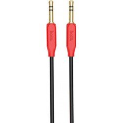 Sound Cable Jack 3.5mm M/M Audio Gold 1m Aux Black Hoco UPA11 Καλώδιο Ήχου