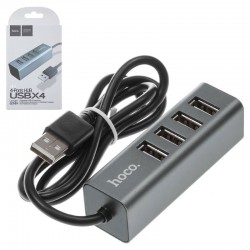 USB 2.0 Hub 4 Ports Γκρι Hoco HB1 Splitter Διακλαδωτής