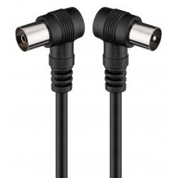 Antena TV Cable M-F Corner 1.5m Καλώδιο Κεραίας Μαύρο Γωνία 11525