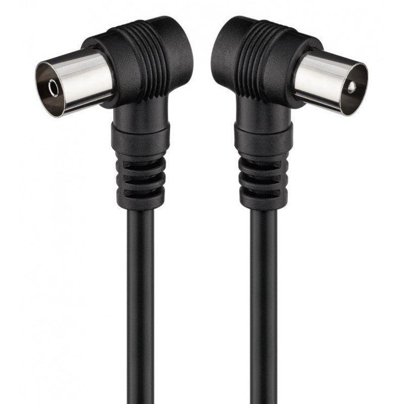 Antena TV Cable M-F Corner 1.5m Καλώδιο Κεραίας Μαύρο Γωνία 11525