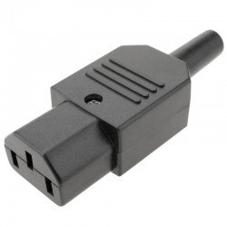 Τελικός Αντάπτορας Τροφοδοσίας Θηλυκό Power Adaptor 3pin 6A/250V Female Black Ultimax AC-7020A
