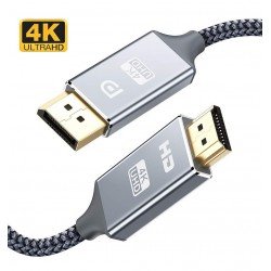 Display Port 20pin 1.2V Male Gold To HDMI 2.0V Male 2m 4K Cable Copper Black CAB-DP031