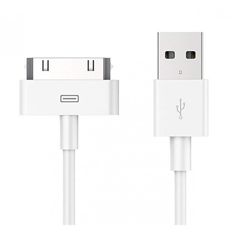 USB A 2.0 Cable To iPhone 4/4S & iPad 1m White CAB-U024 Καλώδιο Φόρτισης & Δεδομένων Λευκό